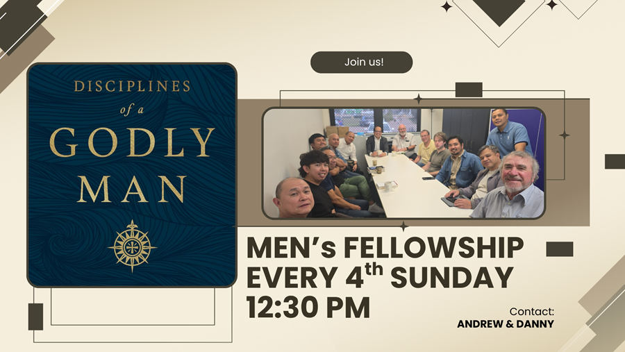 Men's Fellowship — every 4th Sunday, 12:30 PM